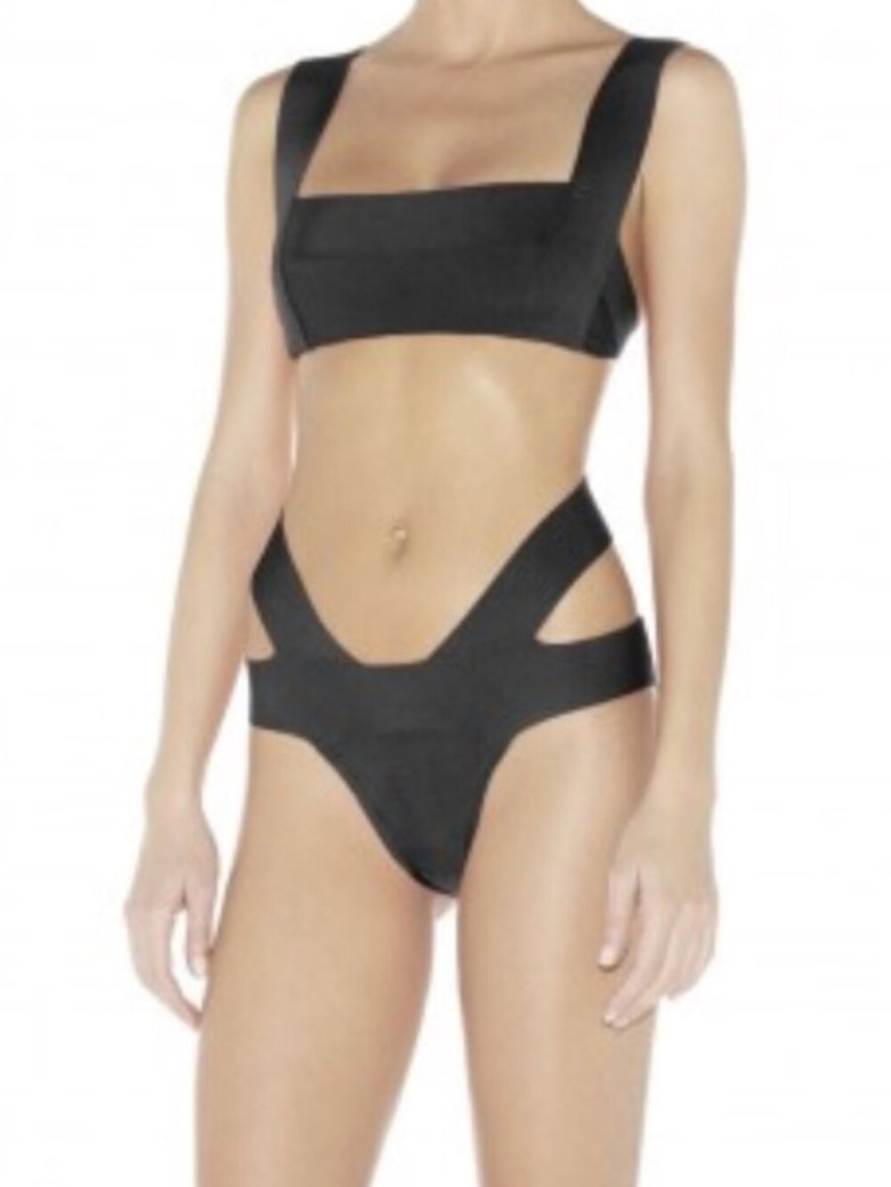 HERVE LEGER **Black Bikini Bottom**